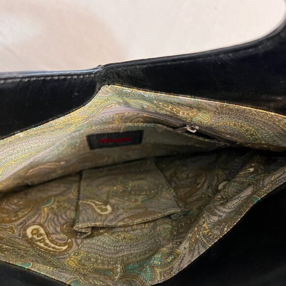 HOBO International Black Leather Clutch Bag – Triangle Handle Vintage Handbag - Picture 4 of 7